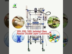 100L 200L 500L Reator de vidro revestido Dupla camada Personalizar